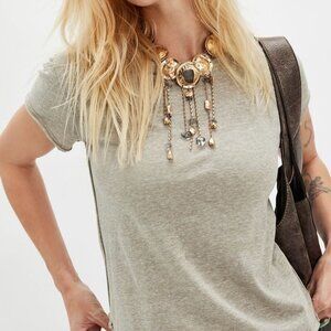 NWT Free People Speak Up Statement Layer Necklace in Gold